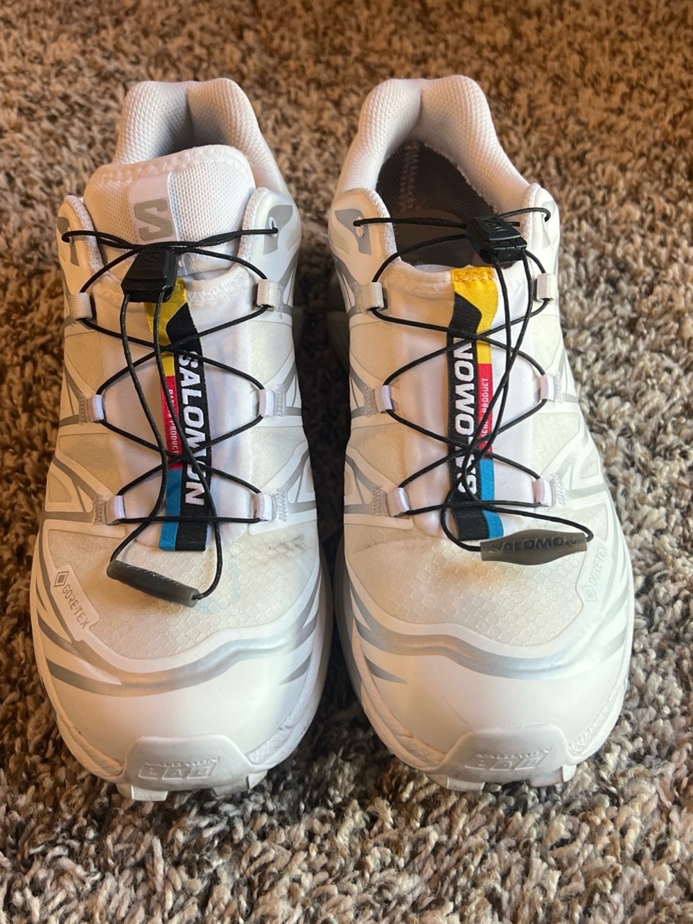 Salomon Xt-6 Gtx Sneakers in White & Silver